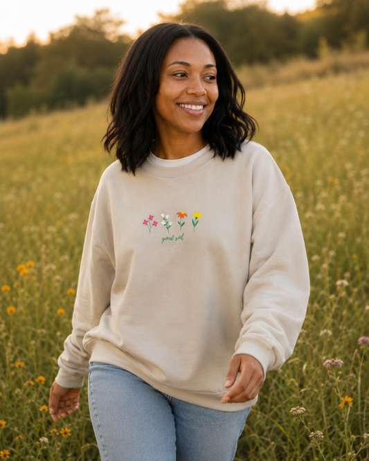 Good Soil | Matthew 13:23 Embroidered Crewneck